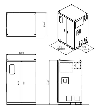 小型キュービクル式高圧受電設備 図１